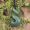 Twist or Pikorua carved from Hapopo Pounamu - NZ Greenstone