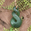 Twist or Pikorua carved from Hapopo Pounamu - NZ Greenstone