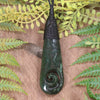 Roimata or Teardop with Koru carved from Kawakawa Pounamu - NZ Greenstone