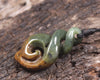 Koru Twist carved from Flower Jade Pounamu - NZ Greenstone