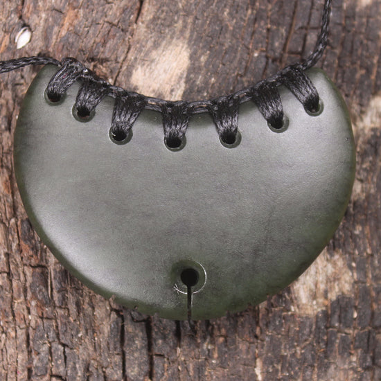 Breastplate carved from Rimu Pounamu - NZ Greenstone