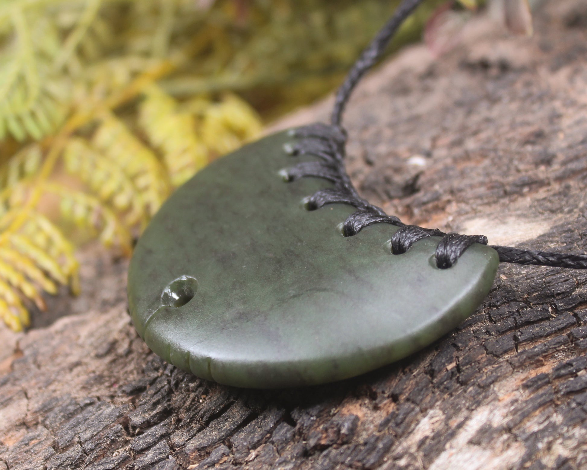 Breastplate carved from Rimu Pounamu - NZ Greenstone