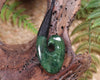 Hei Matau or Fish Hook carved from Kawakawa Pounamu - NZ Greenstone