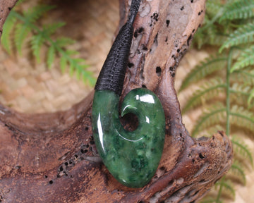 Hei Matau or Fish Hook carved from Kawakawa Pounamu - NZ Greenstone