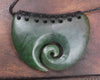 Breastplate with Koru carved from Rimu Pounamu - NZ Greenstone