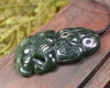 NZ Greenstone Large Hei Tiki Pendant (BM109) Tangiwai Pounamu
