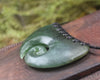 Breastplate with Koru carved from Rimu Pounamu - NZ Greenstone