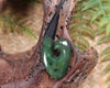 Hei Matau or Fish Hook carved from Kawakawa Pounamu - NZ Greenstone