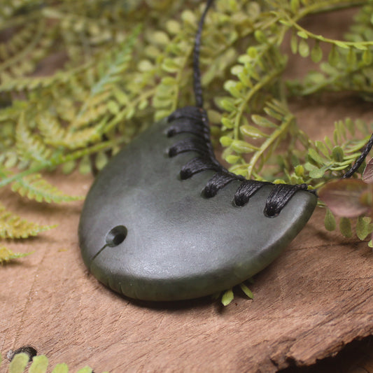 Breastplate or Shield carved from Rimu Pounamu - NZ Greenstone