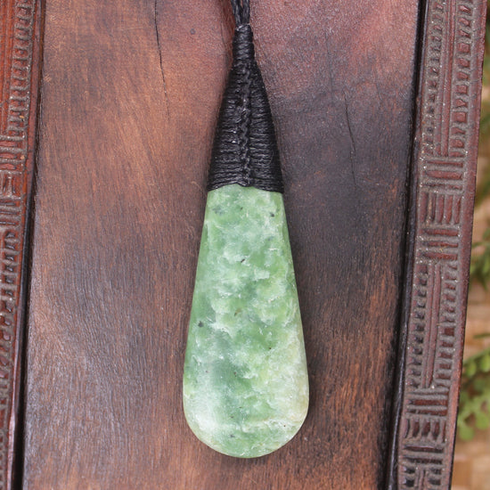 Roimata Teardrop carved from Hapopo Pounamu - NZ Greenstone