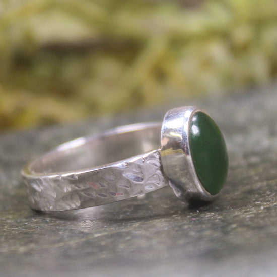 Ring with Kawakawa Pounamu