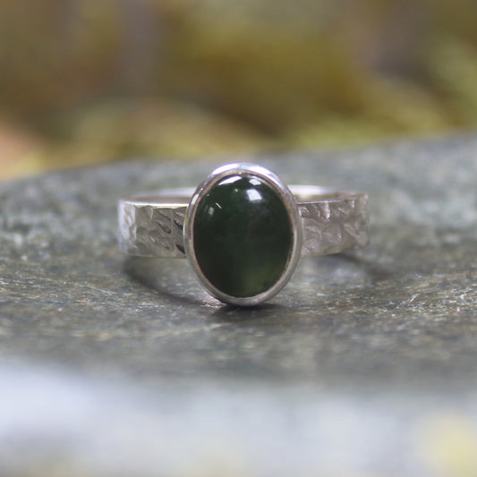 Ring with Kawakawa Pounamu