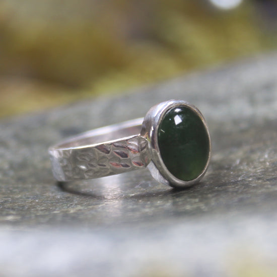 Ring with Kawakawa Pounamu