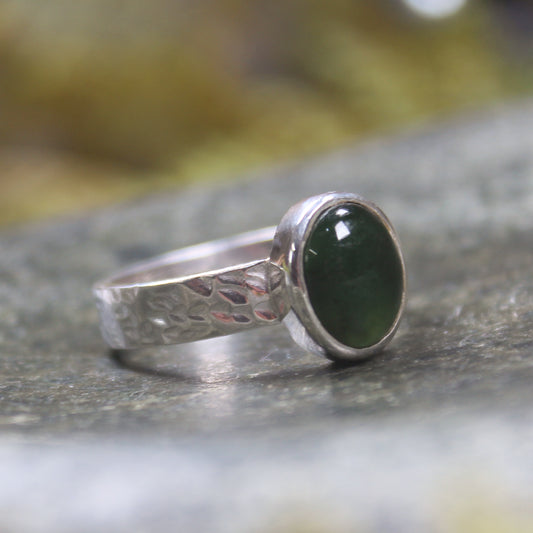 Ring with Kawakawa Pounamu