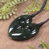 Koru Heart pendant carved from Kawakawa Pounamu - NZ Greenstone