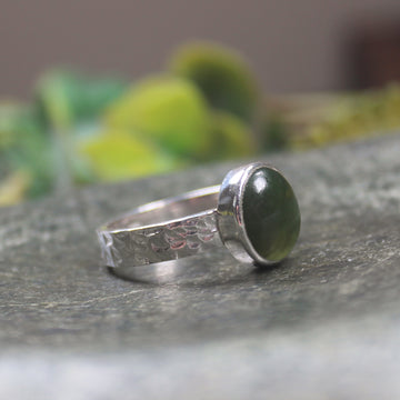 Ring with Kawakawa Pounamu