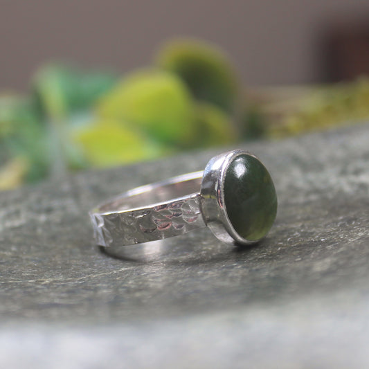 Ring with Kawakawa Pounamu