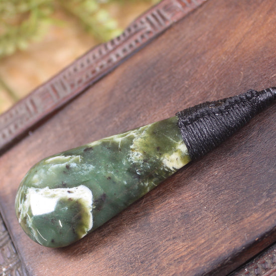 Roimata Teardrop carved from Hapopo Pounamu - NZ Greenstone