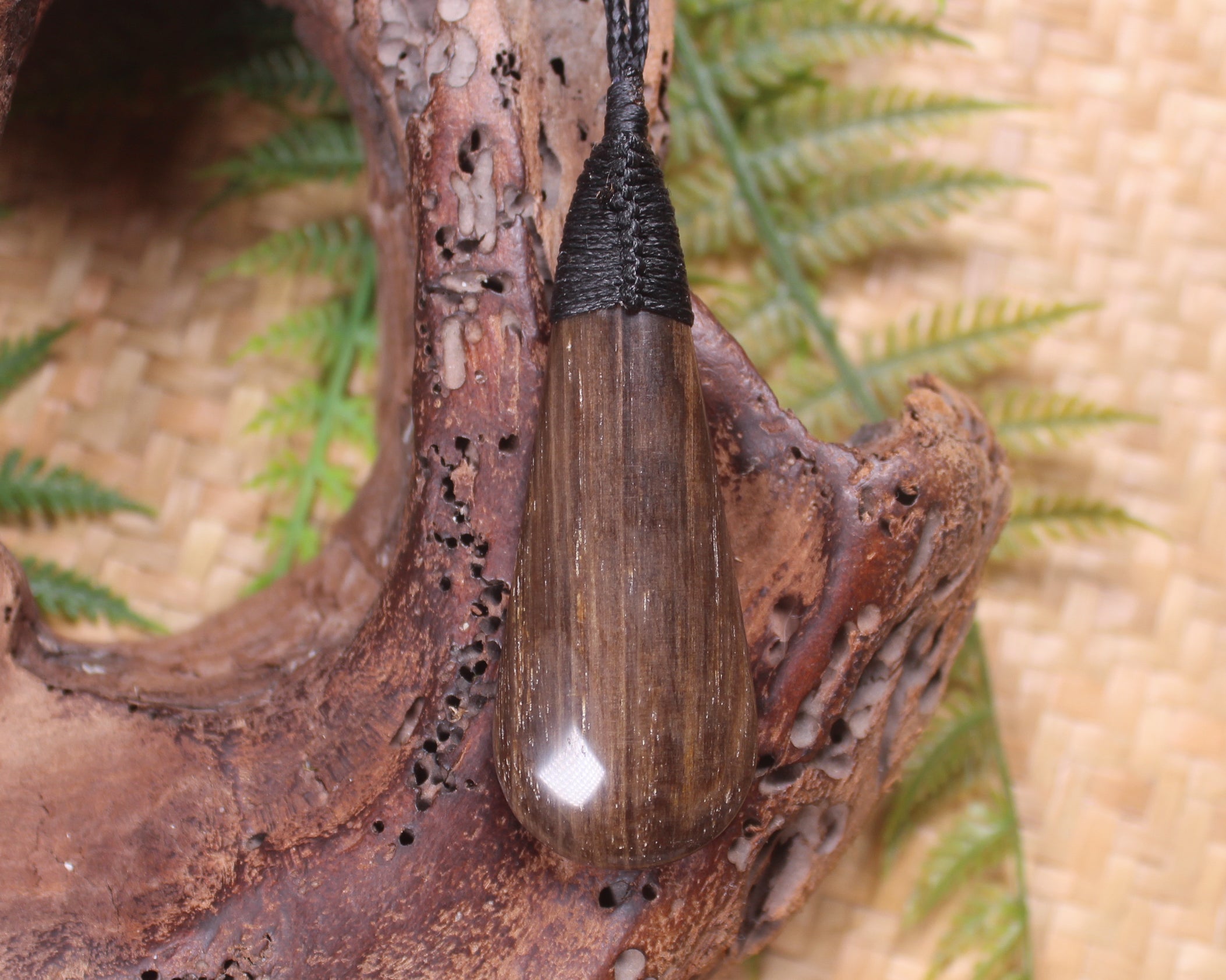 Roimata carved from NZ Fossilised Wood