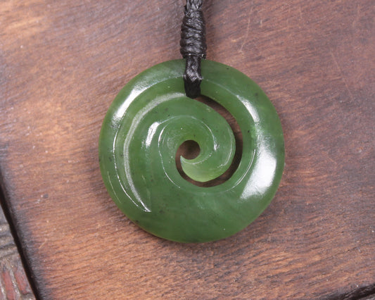 Koru carved from Hapopo Pounamu - NZ Greenstone