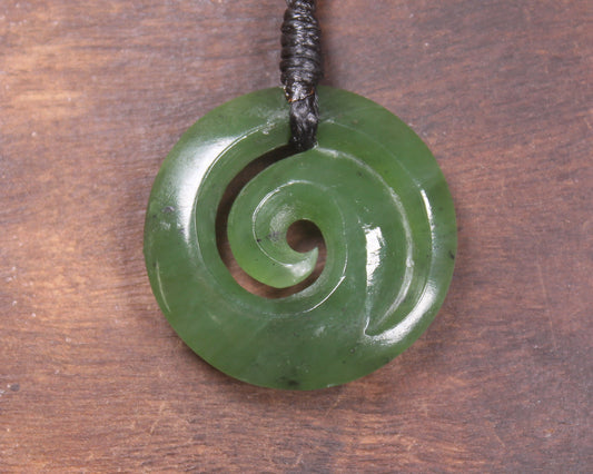 Koru carved from Hapopo Pounamu - NZ Greenstone