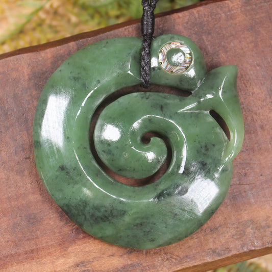 Koropepe carved from Hapopo Pounamu - NZ Greenstone