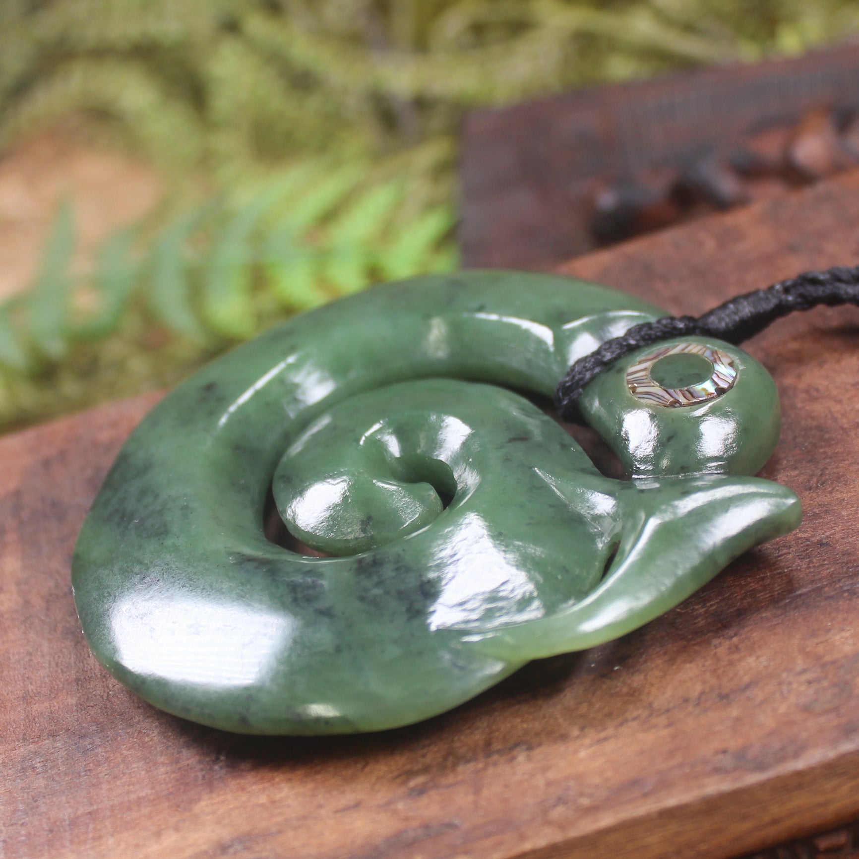 Koropepe carved from Hapopo Pounamu - NZ Greenstone