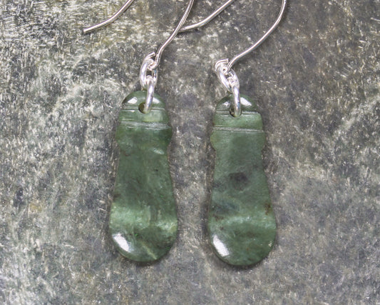 NZ Greenstone Mere Earrings (BN119) Hapopo Pounamu