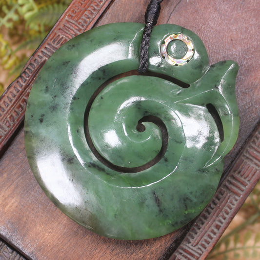 Koropepe carved from Hapopo Pounamu - NZ Greenstone