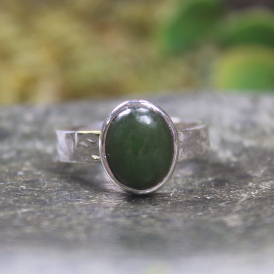 Ring with Kawakawa Pounamu