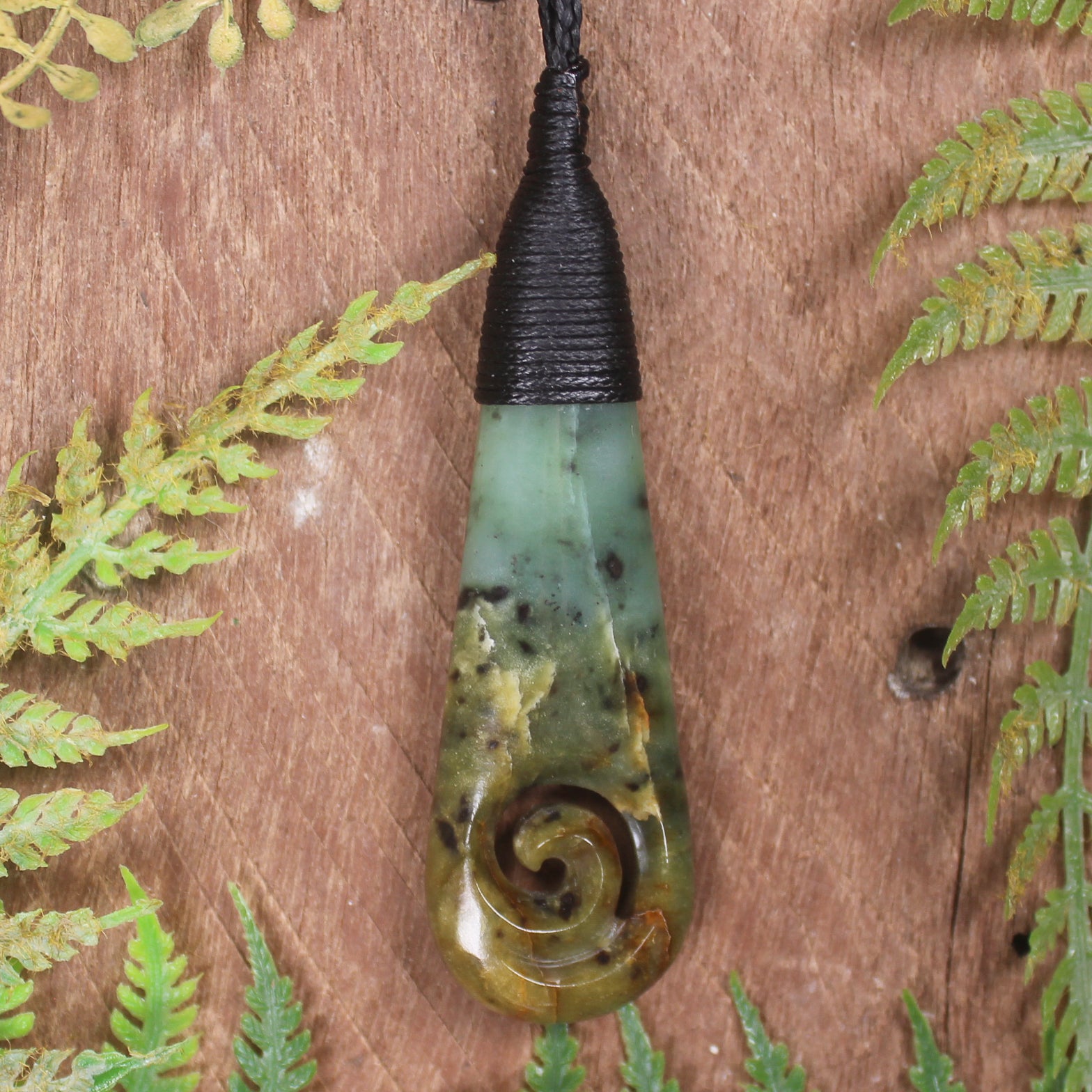 Roimata with Koru Pounamu Pendant - NZ Greenstone