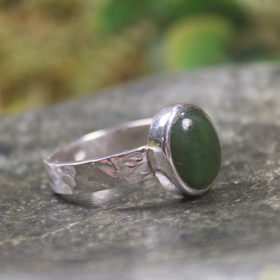 Ring with Kawakawa Pounamu