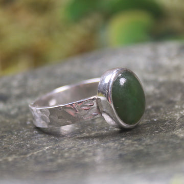 Ring with Kawakawa Pounamu