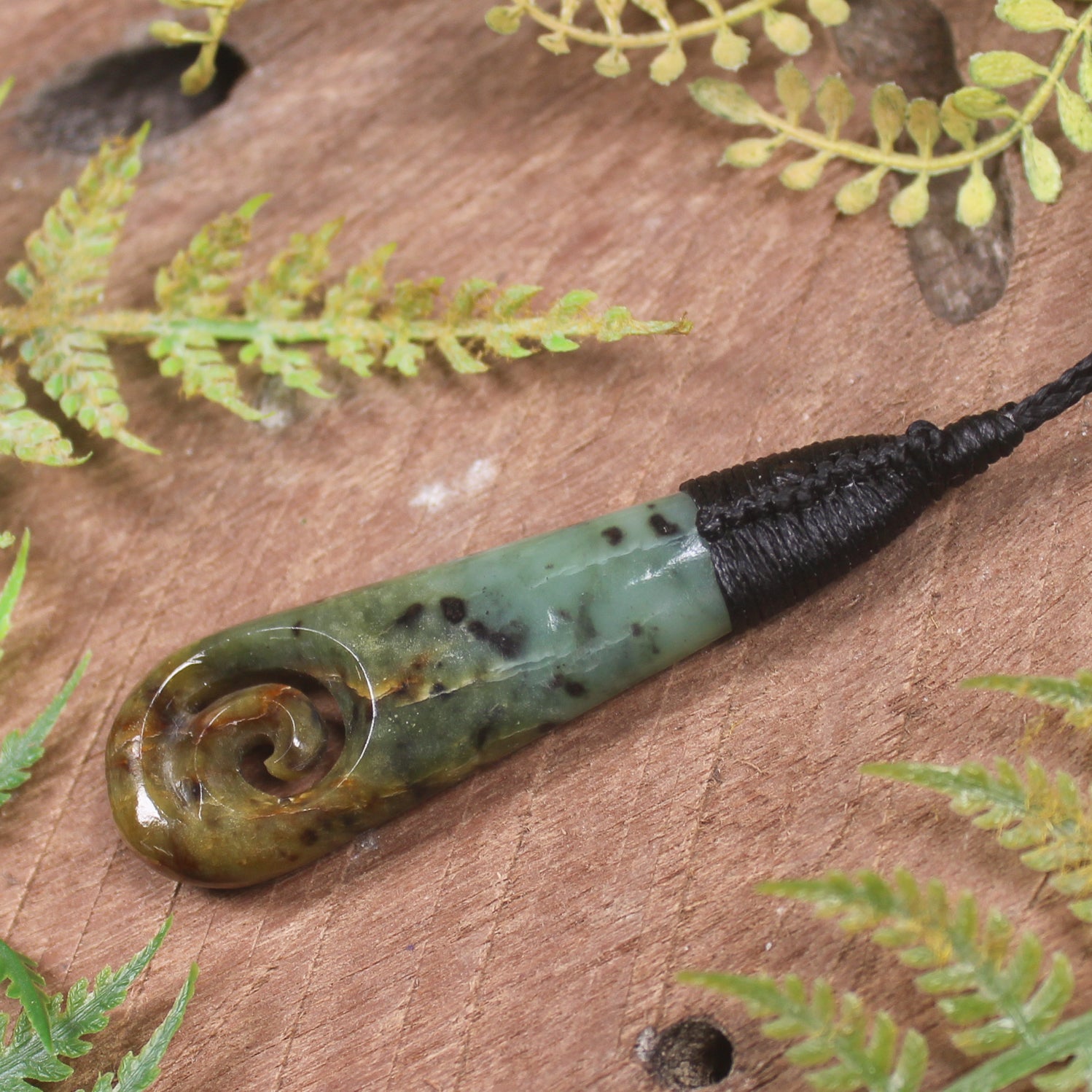 Roimata with Koru Pounamu Pendant - NZ Greenstone
