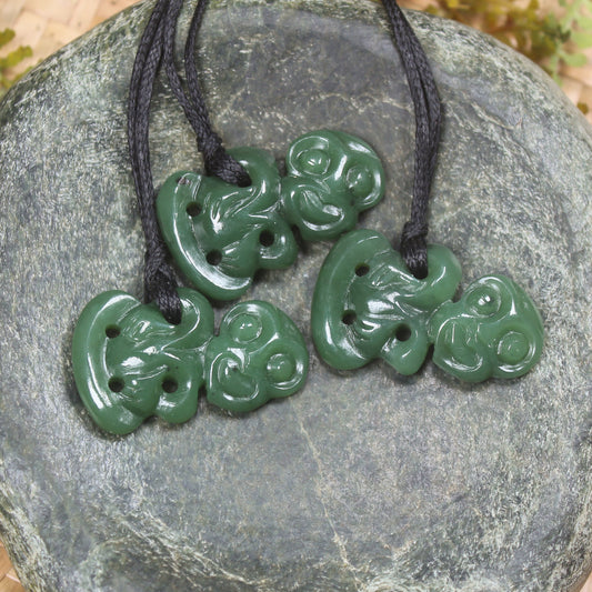 Hei Tiki pendant carved from Hapopo Pounamu - NZ Greenstone