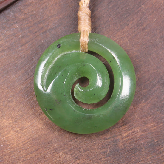 Koru carved from Hapopo Pounamu - NZ Greenstone