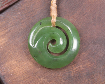 Koru carved from Hapopo Pounamu - NZ Greenstone