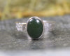 Sterling Silver Kawakawa Pounamu Ring - NZ Greenstone