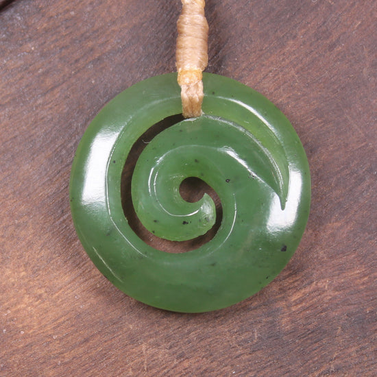 Koru carved from Hapopo Pounamu - NZ Greenstone