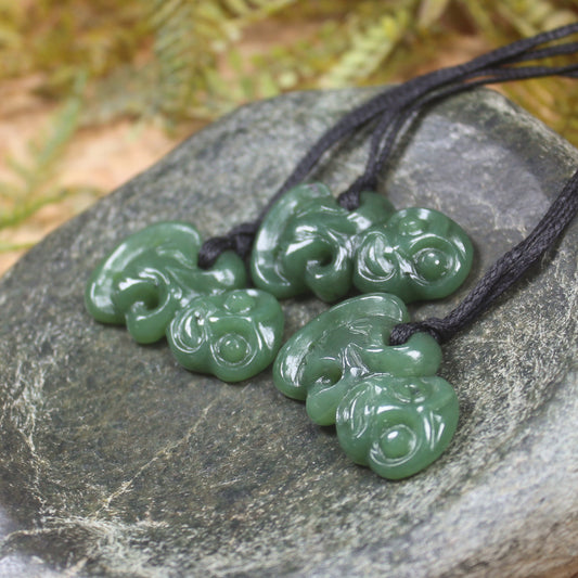 Hei Tiki pendant carved from Hapopo Pounamu - NZ Greenstone