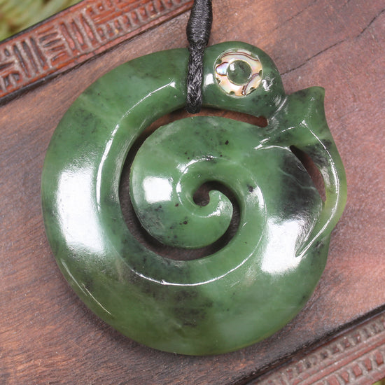 Koropepe carved from Hapopo Pounamu - NZ Greenstone