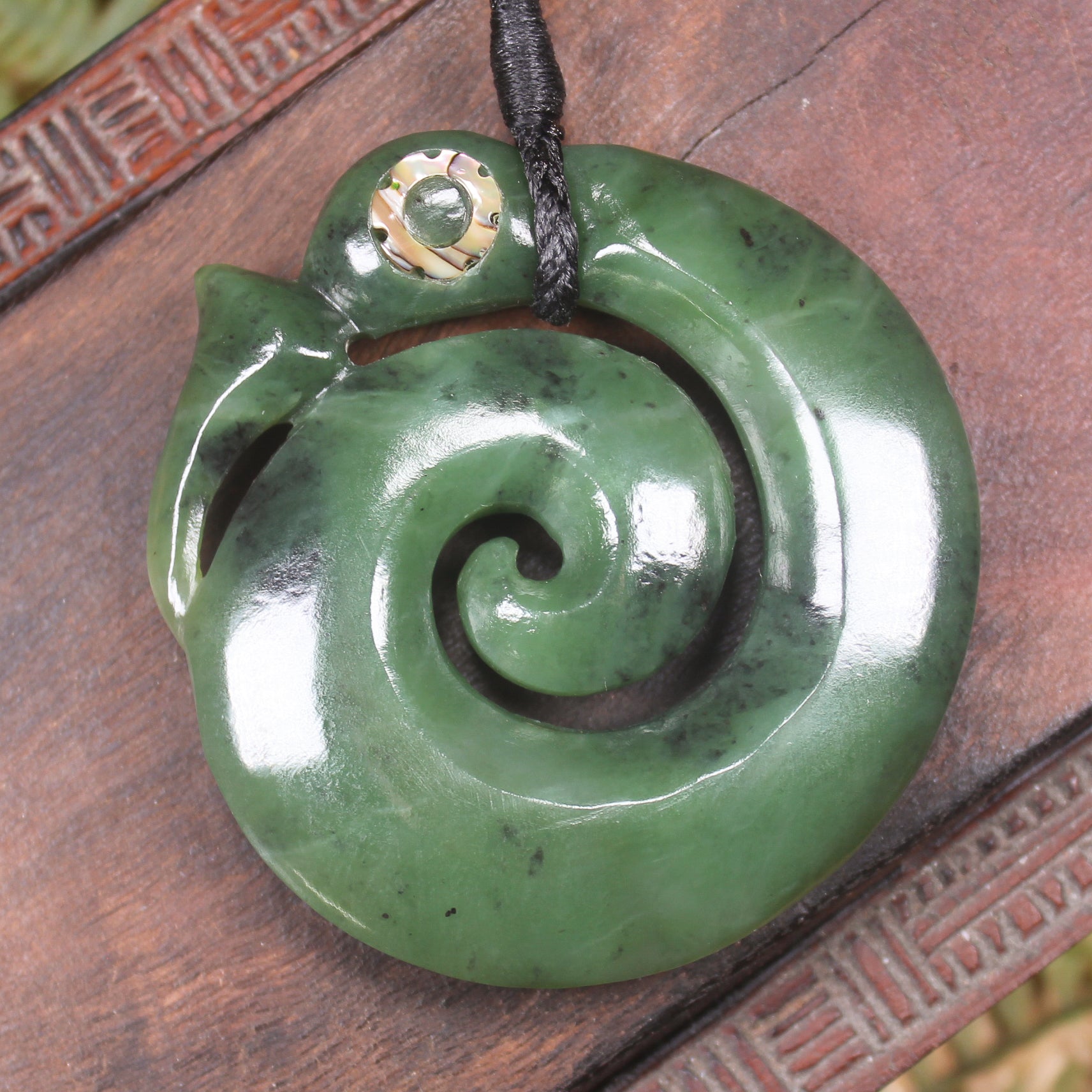 Koropepe carved from Hapopo Pounamu - NZ Greenstone