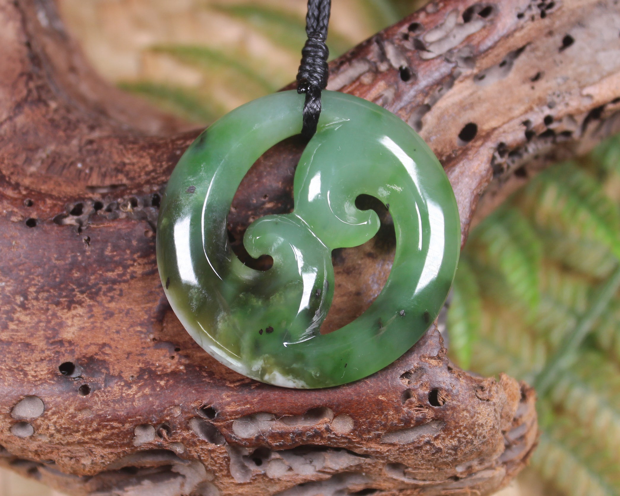 Koru carved from Hapopo Pounamu - NZ Greenstone