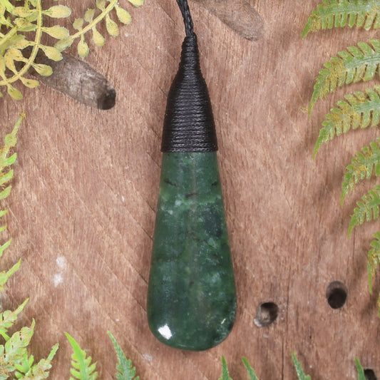 Kawakawa Pounamu Roimata Pendant - NZ Greenstone