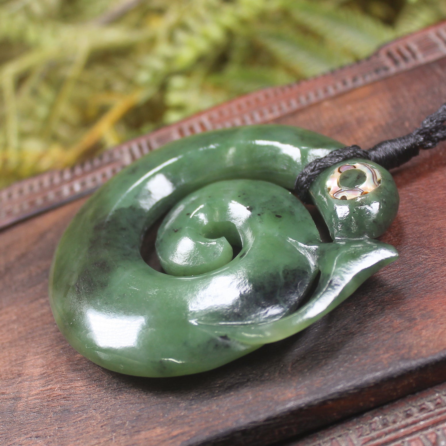 Koropepe carved from Hapopo Pounamu - NZ Greenstone