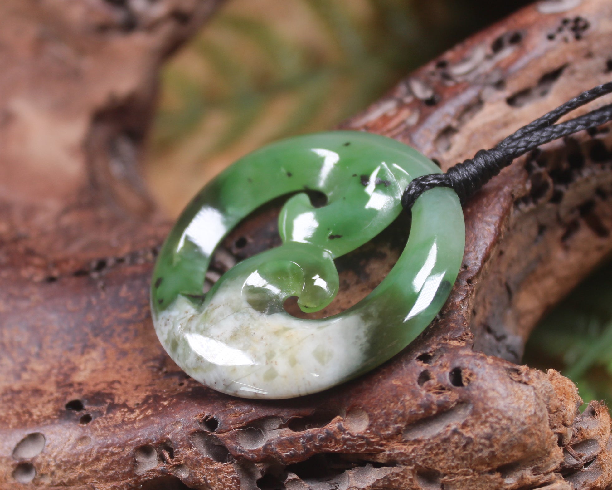 Koru carved from Hapopo Pounamu - NZ Greenstone