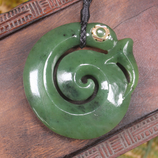 Koropepe carved from Hapopo Pounamu - NZ Greenstone