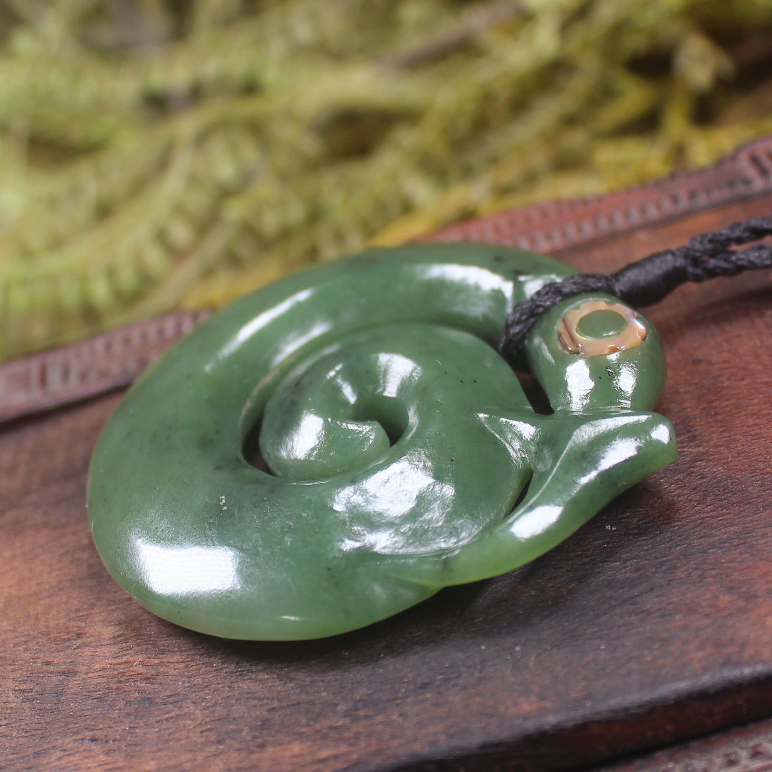 Koropepe carved from Hapopo Pounamu - NZ Greenstone