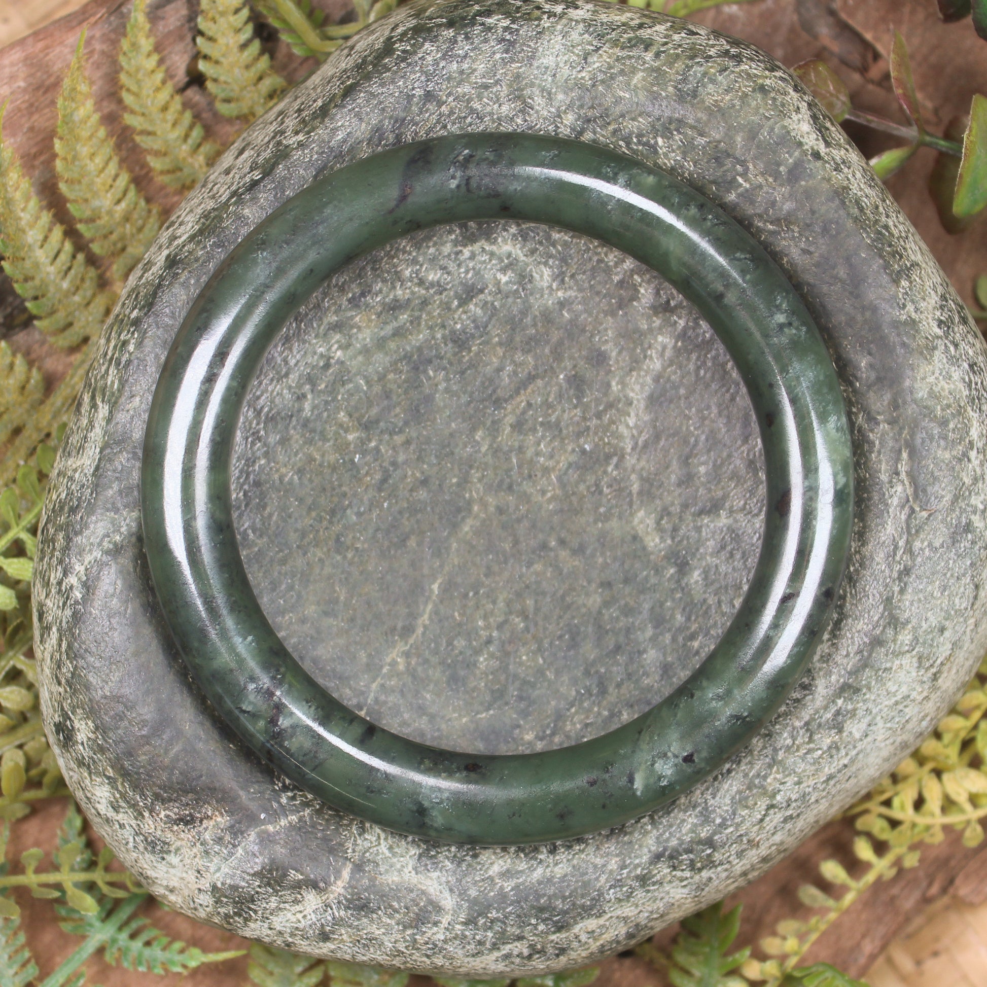Bangle carved from Rimu Pounamu - NZ Greenstone