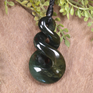 Twist carved from Rimu Pounamu - NZ Greenstone